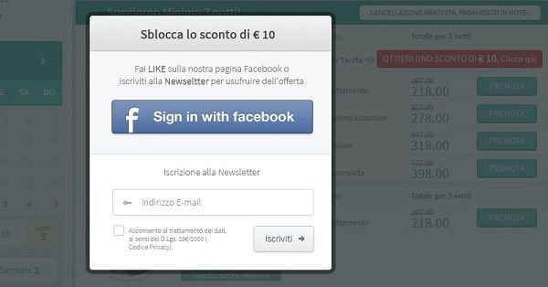 Booking Engine Facebook Newsletter