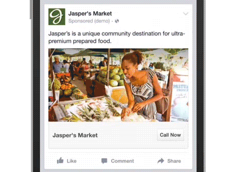 bottone callnow chiama ora facebook